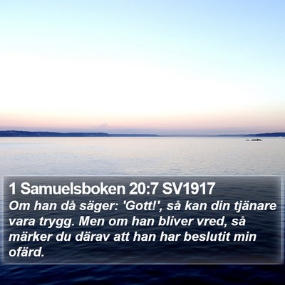 1 Samuelsboken 20:7 SV1917 Bible Verse Image