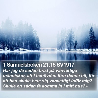 1 Samuelsboken 21:15 SV1917 Bible Verse Image