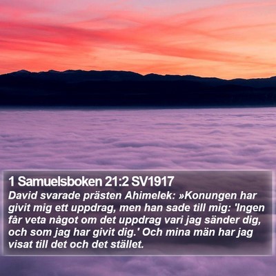 1 Samuelsboken 21:2 SV1917 Bible Verse Image