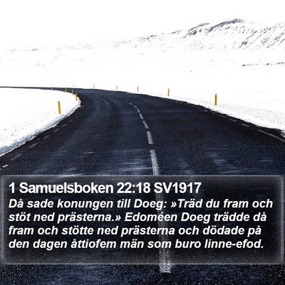 1 Samuelsboken 22:18 SV1917 Bible Verse Image