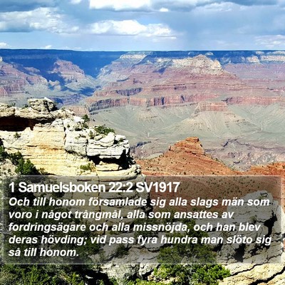 1 Samuelsboken 22:2 SV1917 Bible Verse Image