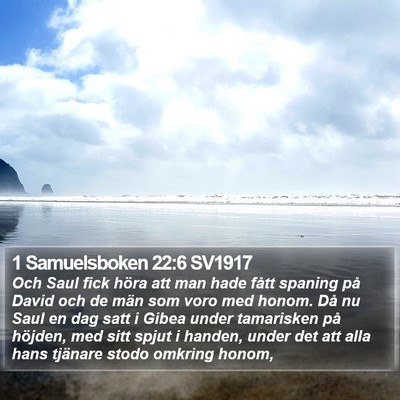 1 Samuelsboken 22:6 SV1917 Bible Verse Image