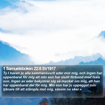 1 Samuelsboken 22:8 SV1917 Bible Verse Image