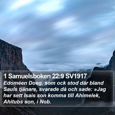 1 Samuelsboken 22:9 SV1917 Bible Verse Image