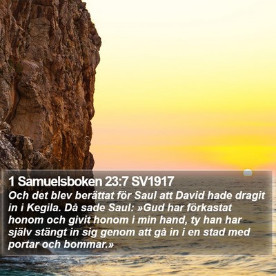 1 Samuelsboken 23:7 SV1917 Bible Verse Image