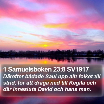 1 Samuelsboken 23:8 SV1917 Bible Verse Image
