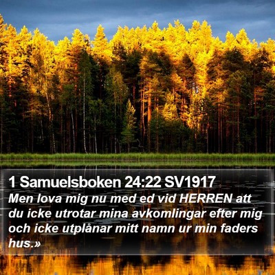 1 Samuelsboken 24:22 SV1917 Bible Verse Image