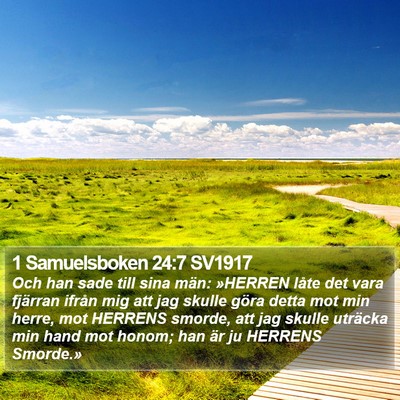 1 Samuelsboken 24:7 SV1917 Bible Verse Image