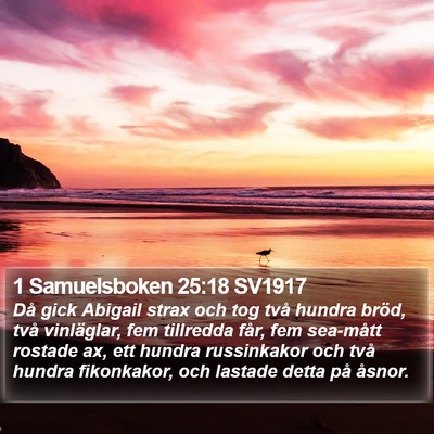 1 Samuelsboken 25:18 SV1917 Bible Verse Image