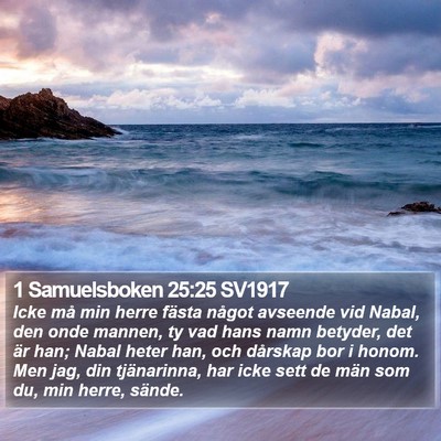 1 Samuelsboken 25:25 SV1917 Bible Verse Image