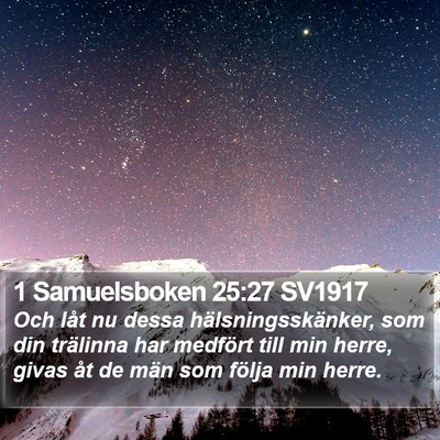 1 Samuelsboken 25:27 SV1917 Bible Verse Image
