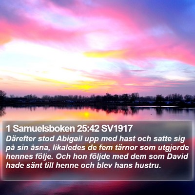 1 Samuelsboken 25:42 SV1917 Bible Verse Image