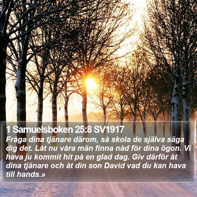 1 Samuelsboken 25:8 SV1917 Bible Verse Image