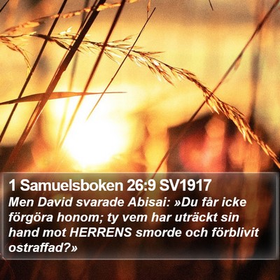 1 Samuelsboken 26:9 SV1917 Bible Verse Image