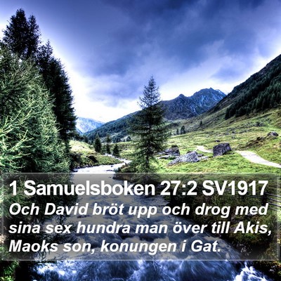 1 Samuelsboken 27:2 SV1917 Bible Verse Image