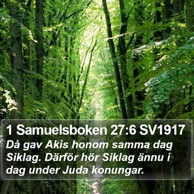 1 Samuelsboken 27:6 SV1917 Bible Verse Image