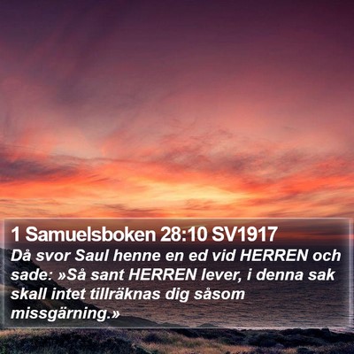 1 Samuelsboken 28:10 SV1917 Bible Verse Image
