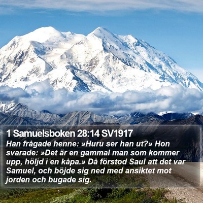 1 Samuelsboken 28:14 SV1917 Bible Verse Image