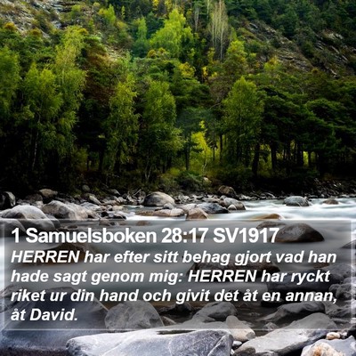 1 Samuelsboken 28:17 SV1917 Bible Verse Image