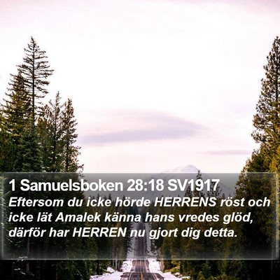 1 Samuelsboken 28:18 SV1917 Bible Verse Image