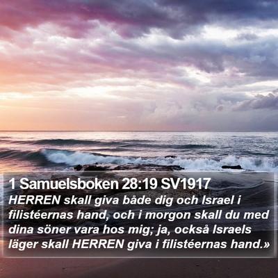 1 Samuelsboken 28:19 SV1917 Bible Verse Image