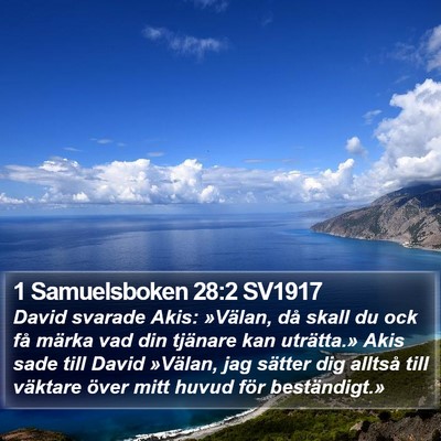 1 Samuelsboken 28:2 SV1917 Bible Verse Image