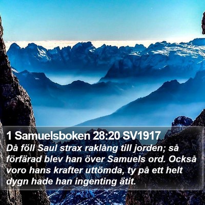 1 Samuelsboken 28:20 SV1917 Bible Verse Image
