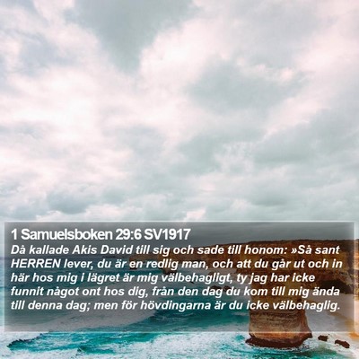1 Samuelsboken 29:6 SV1917 Bible Verse Image