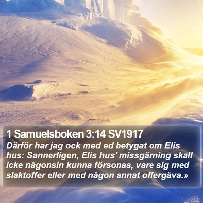 1 Samuelsboken 3:14 SV1917 Bible Verse Image