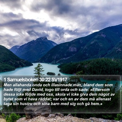 1 Samuelsboken 30:22 SV1917 Bible Verse Image