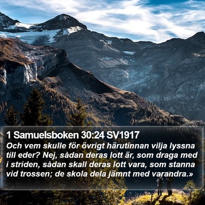 1 Samuelsboken 30:24 SV1917 Bible Verse Image