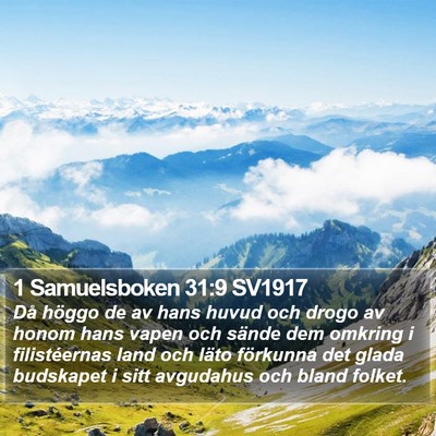 1 Samuelsboken 31:9 SV1917 Bible Verse Image