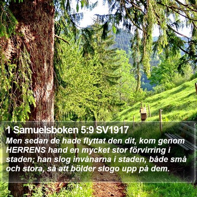 1 Samuelsboken 5:9 SV1917 Bible Verse Image