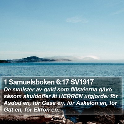 1 Samuelsboken 6:17 SV1917 Bible Verse Image