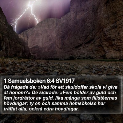 1 Samuelsboken 6:4 SV1917 Bible Verse Image