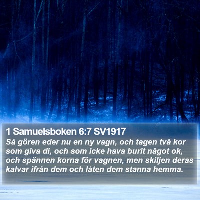 1 Samuelsboken 6:7 SV1917 Bible Verse Image