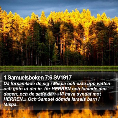 1 Samuelsboken 7:6 SV1917 Bible Verse Image