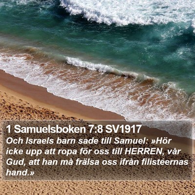 1 Samuelsboken 7:8 SV1917 Bible Verse Image
