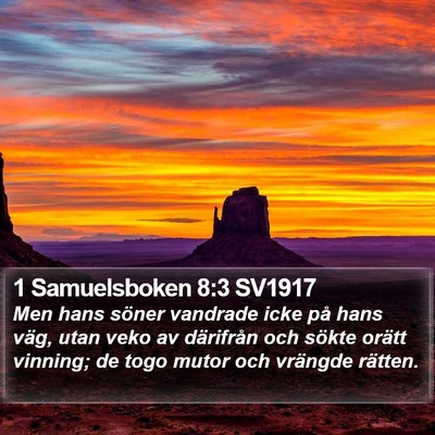 1 Samuelsboken 8:3 SV1917 Bible Verse Image