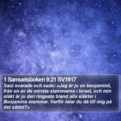 1 Samuelsboken 9:21 SV1917 Bible Verse Image