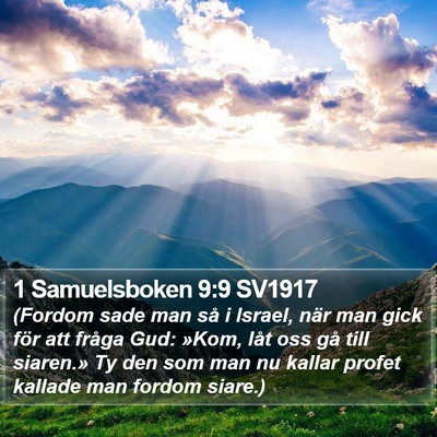 1 Samuelsboken 9:9 SV1917 Bible Verse Image