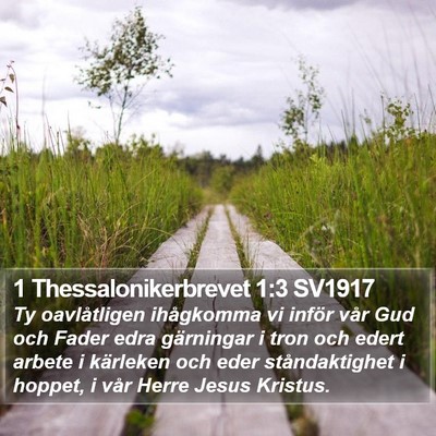 1 Thessalonikerbrevet 1:3 SV1917 Bible Verse Image