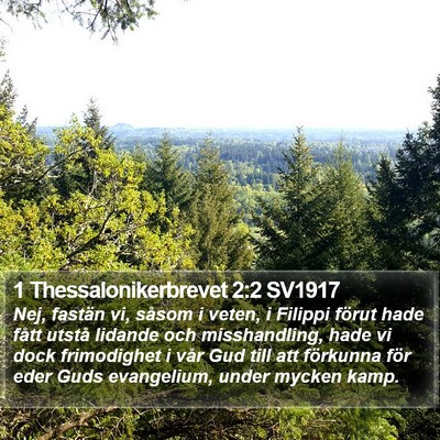 1 Thessalonikerbrevet 2:2 SV1917 Bible Verse Image