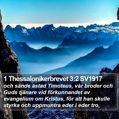 1 Thessalonikerbrevet 3:2 SV1917 Bible Verse Image