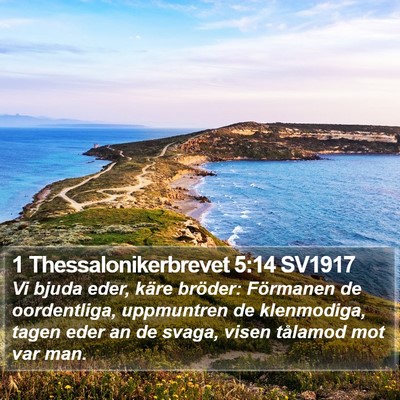 1 Thessalonikerbrevet 5:14 SV1917 Bible Verse Image