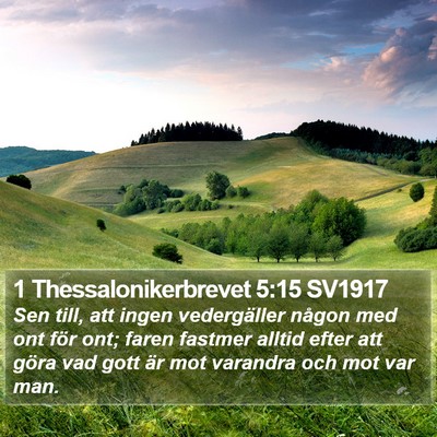 1 Thessalonikerbrevet 5:15 SV1917 Bible Verse Image