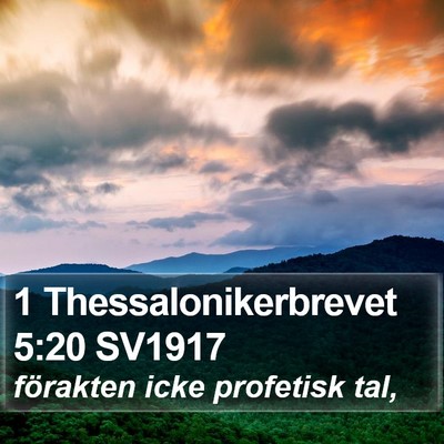 1 Thessalonikerbrevet 5:20 SV1917 Bible Verse Image