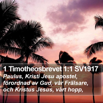 1 Timotheosbrevet 1:1 SV1917 Bible Verse Image