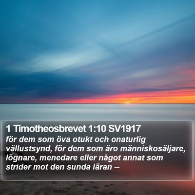 1 Timotheosbrevet 1:10 SV1917 Bible Verse Image