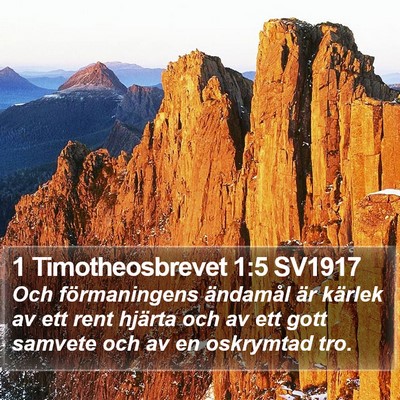 1 Timotheosbrevet 1:5 SV1917 Bible Verse Image